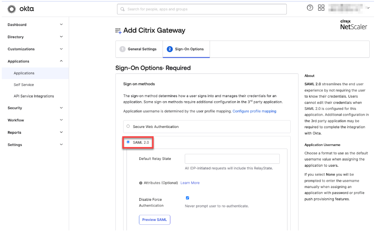 NetScaler Gateway - SAML 2.0