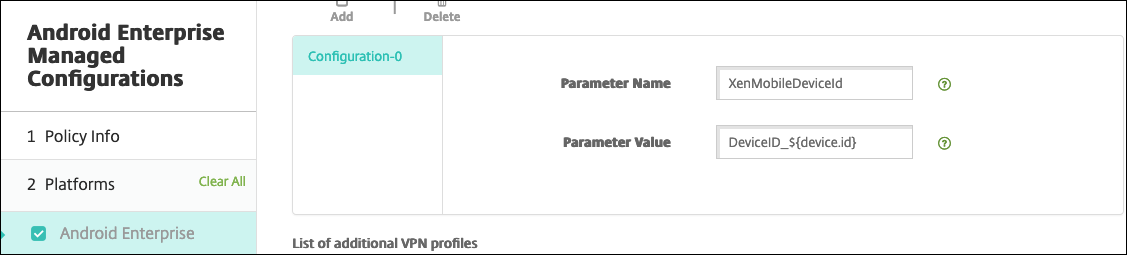 Android Enterprise managed configuration wizard