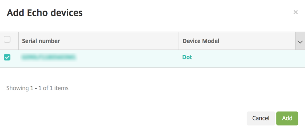 Citrix Endpoint Management console Alexa for Business adding Echo device