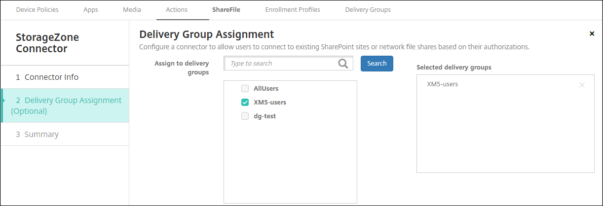 ShareFile configuration