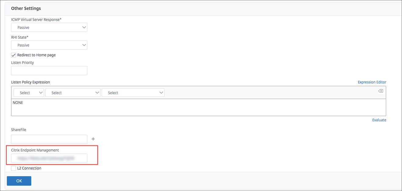 NetScaler Gateway screen