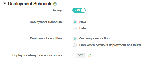 Device Policies configuration screen