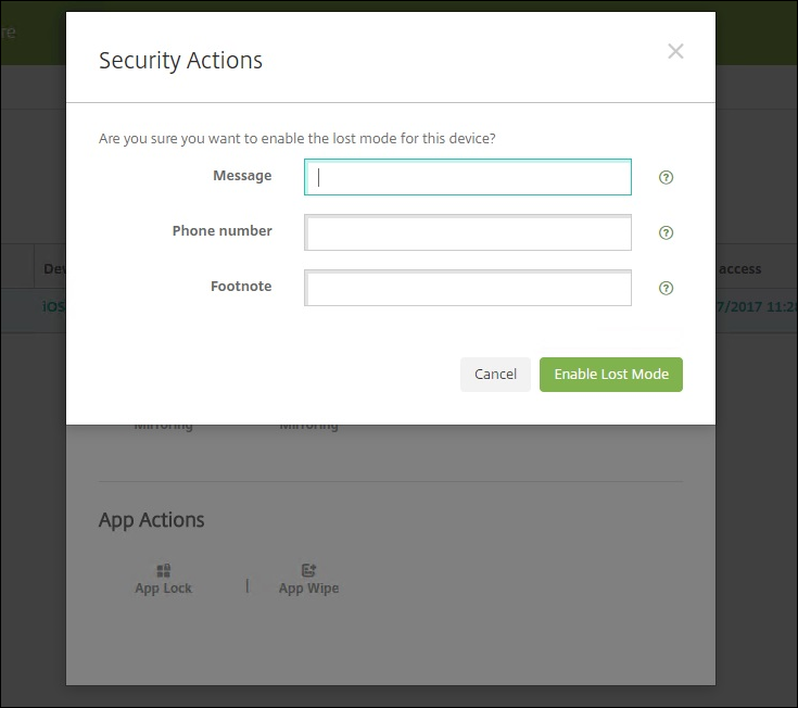 The information to appear on a device