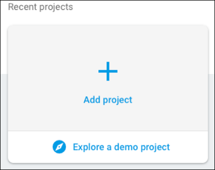 The Create a project option