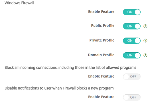 Device Policies configuration screen