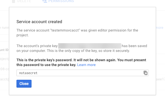 The confirmation page