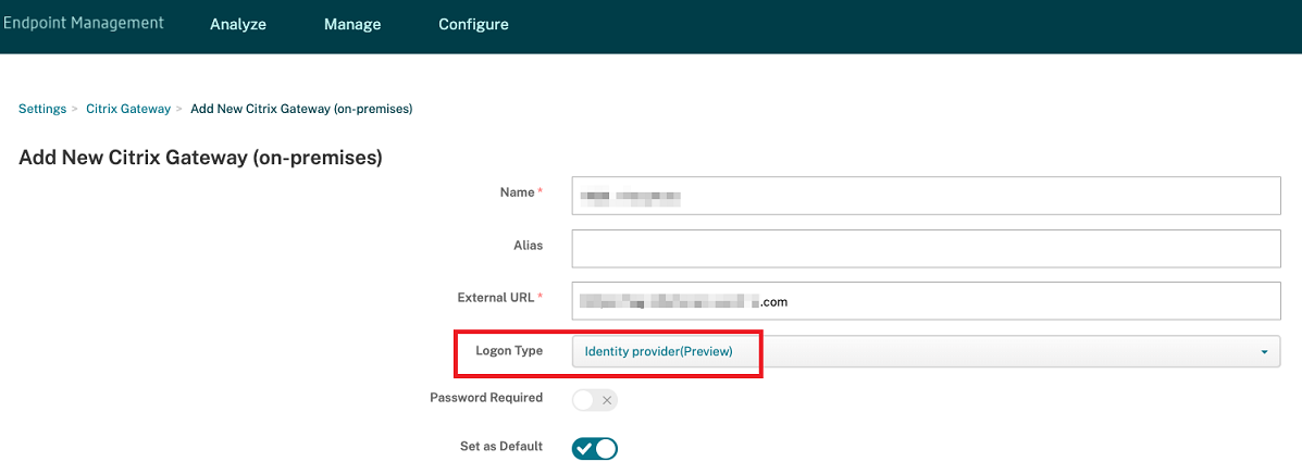 Update Logon Type as Identity Provider