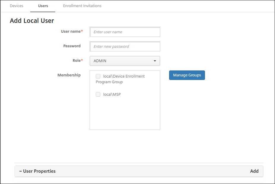 User management
