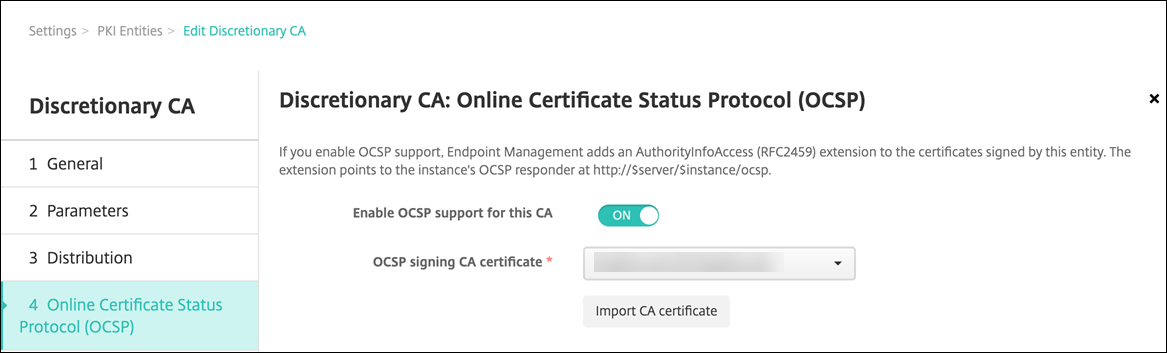 PKI OCSP page