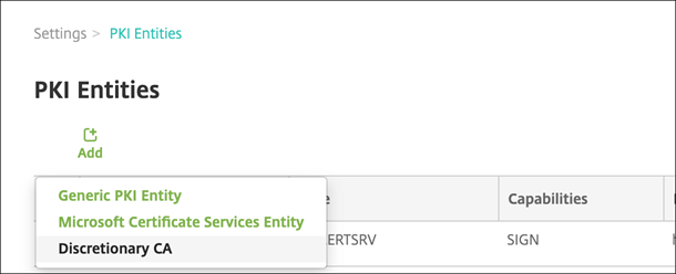 PKI entities types
