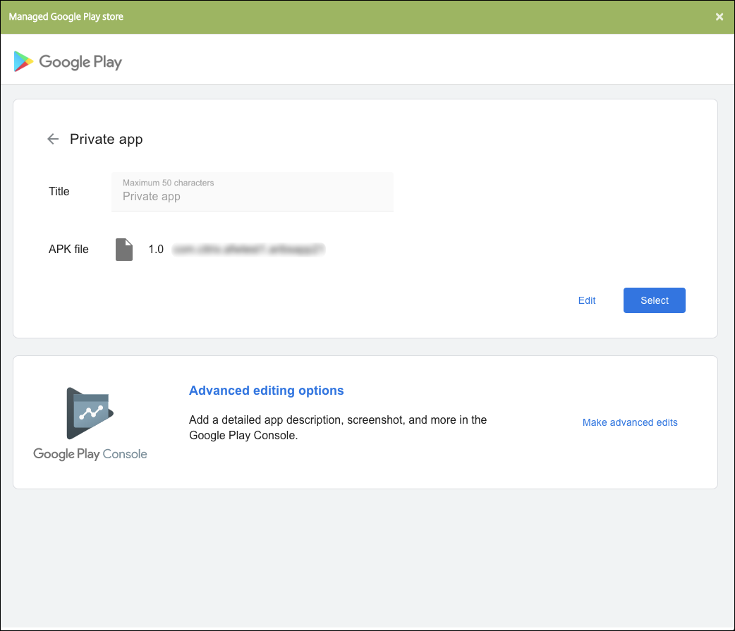 Publish enterprise apps