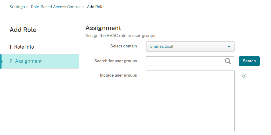 Citrix Endpoint Management RBAC configuration