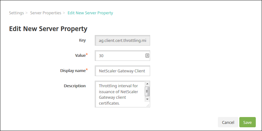 Server properties