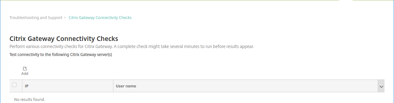NetScaler Gateway Connectivity Checks
