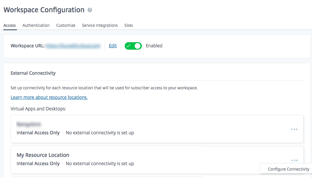 Select configure connectivity