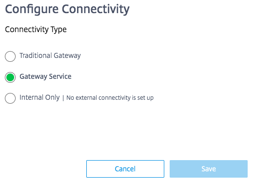 Select Citrix Gateway service
