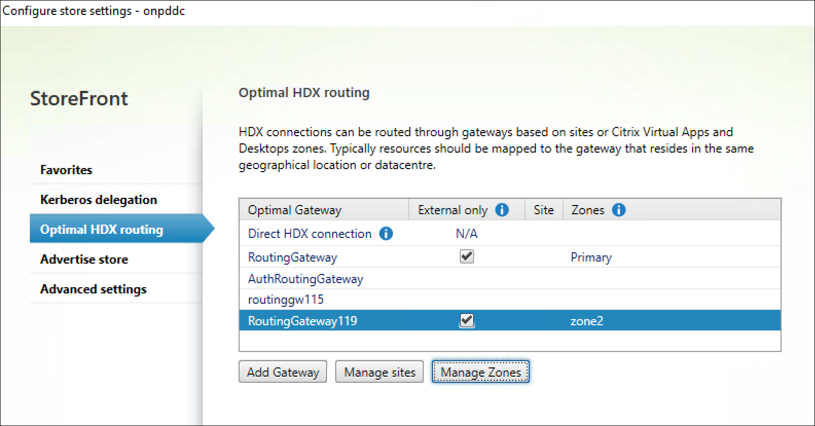 Configure optimal HDX gateway routing