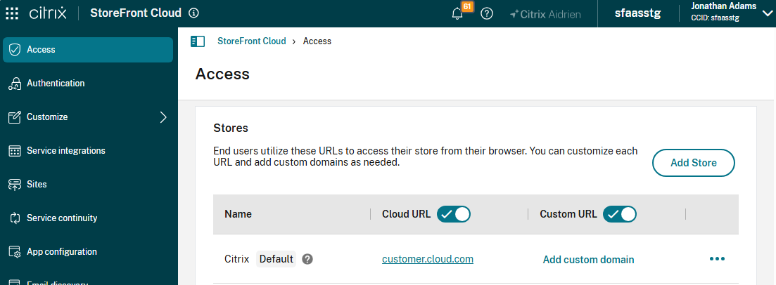 Access tab