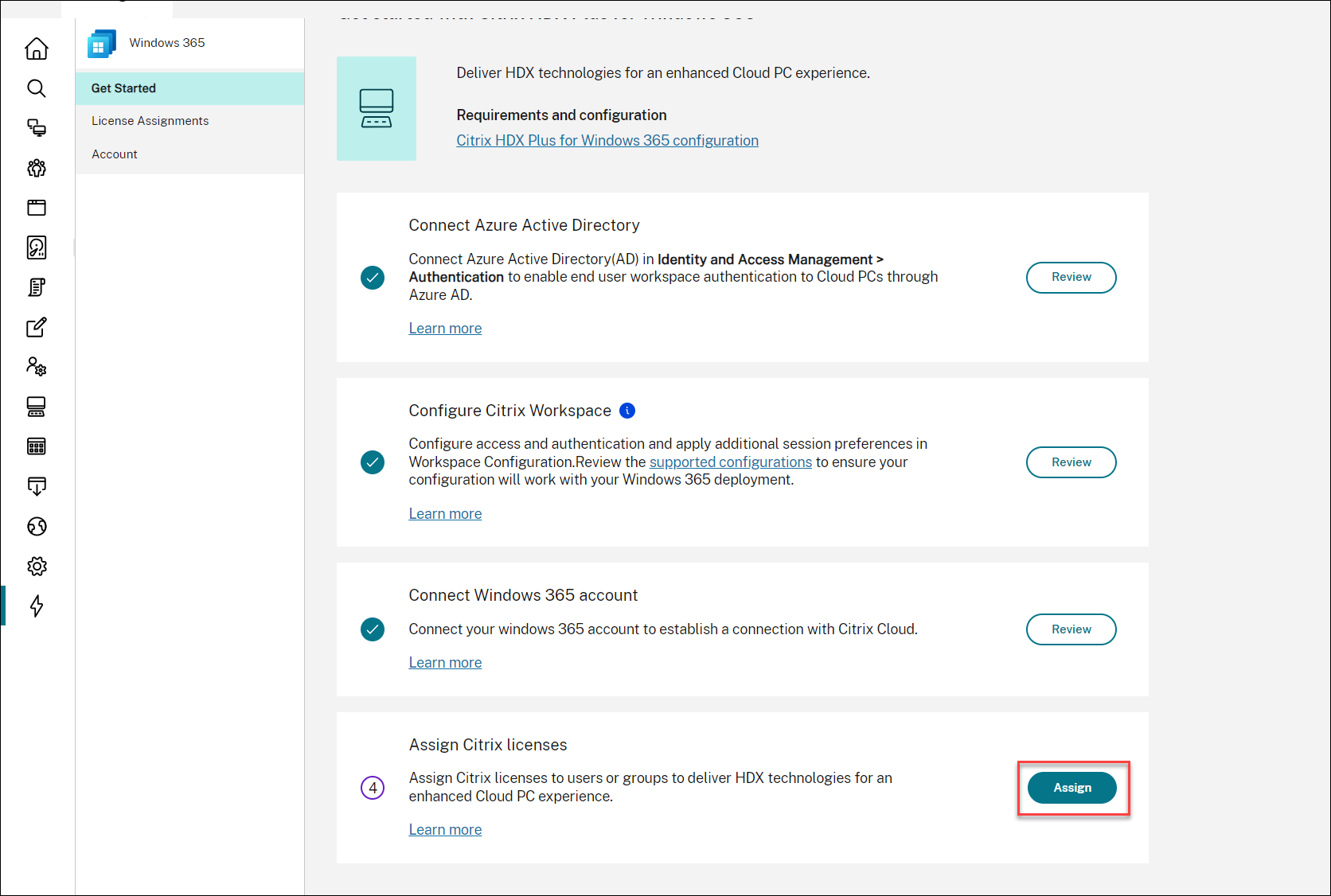 Assign Citrix licenses