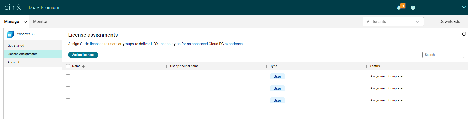 Assign licenses to users or groups
