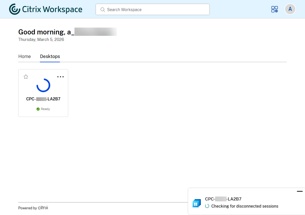 Desktops starting
