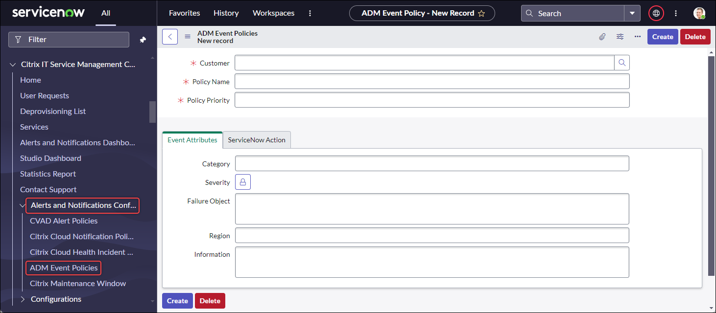 Citrix ADM event policies