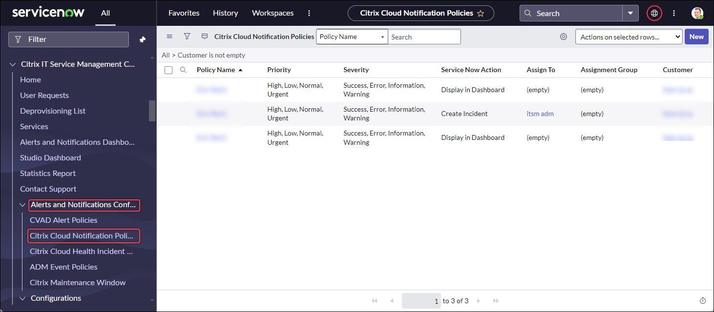Citrix Cloud Notification Rules