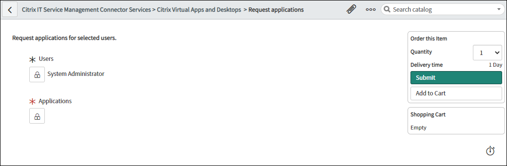 Application request administrator view