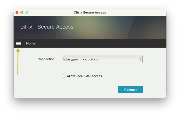 macOS logging menu