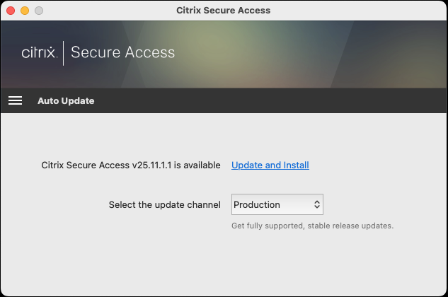 Update and install page
