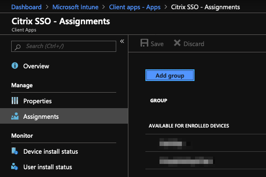 select Secure Access assignment