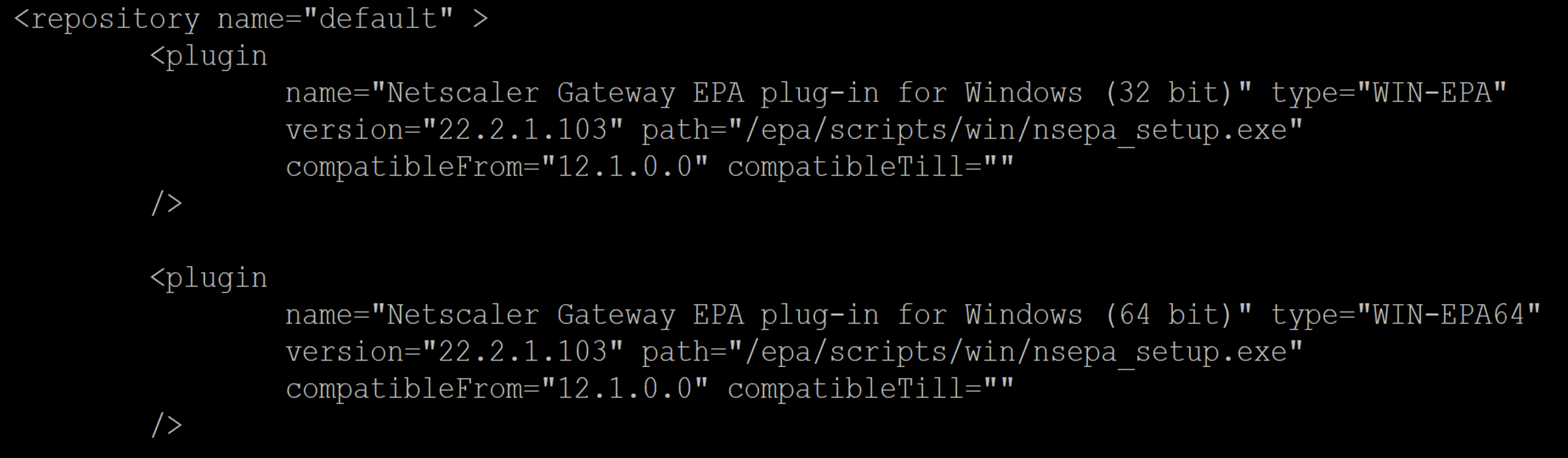 Set plug-in type for EPA