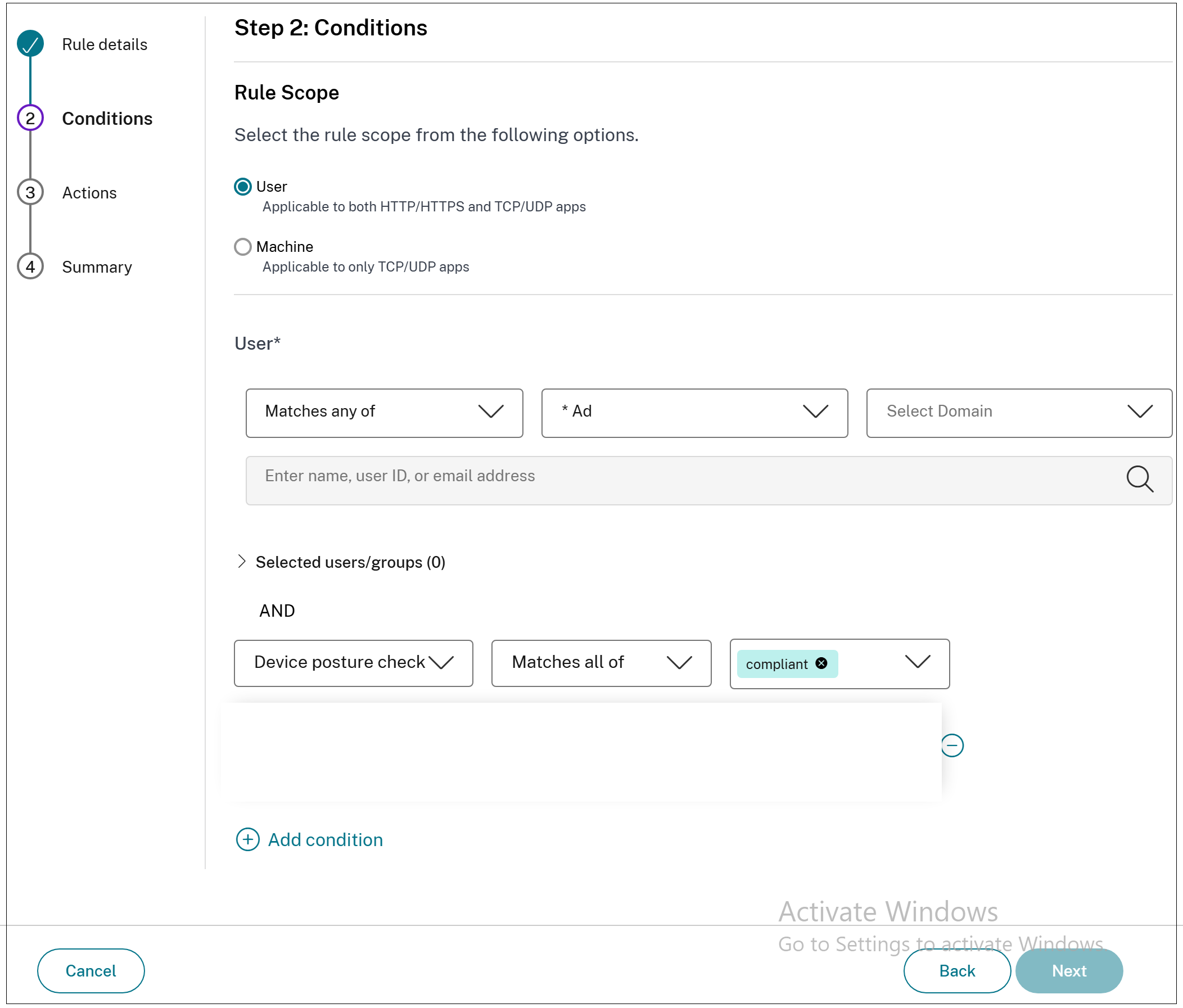Adaptive access policy based on device