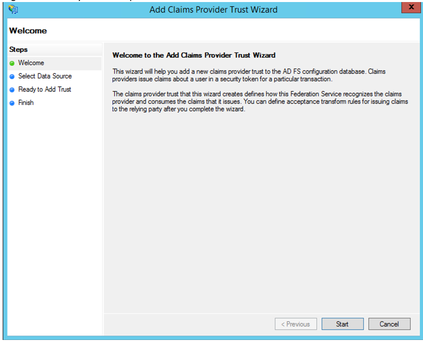 Add claim provider trust wizard