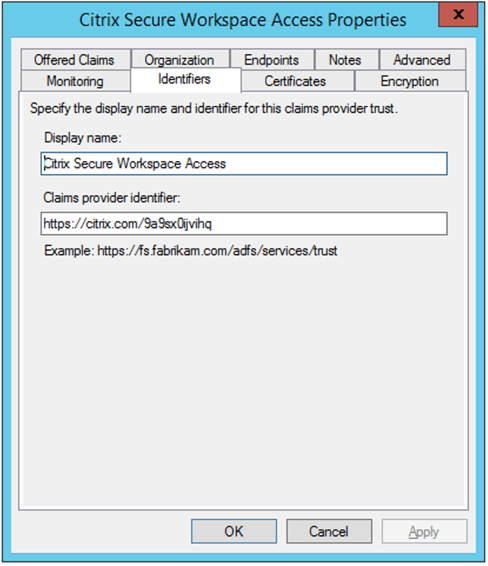 Sample claim provider trust ID
