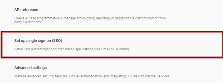 Security settings