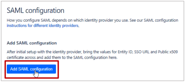 Add SAML configuration