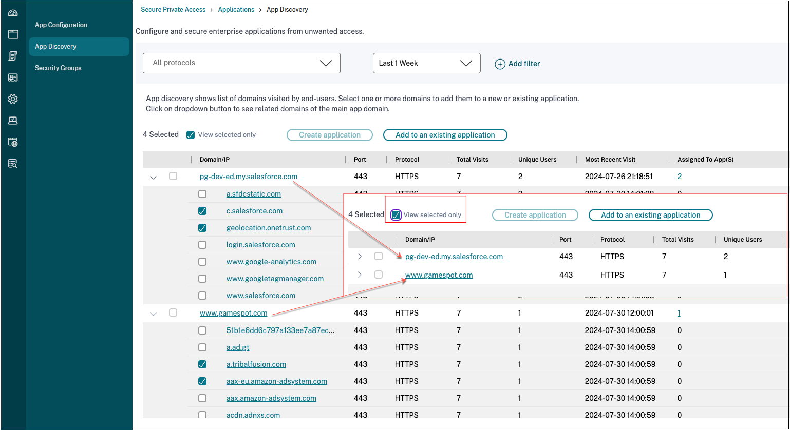 View embedded domains