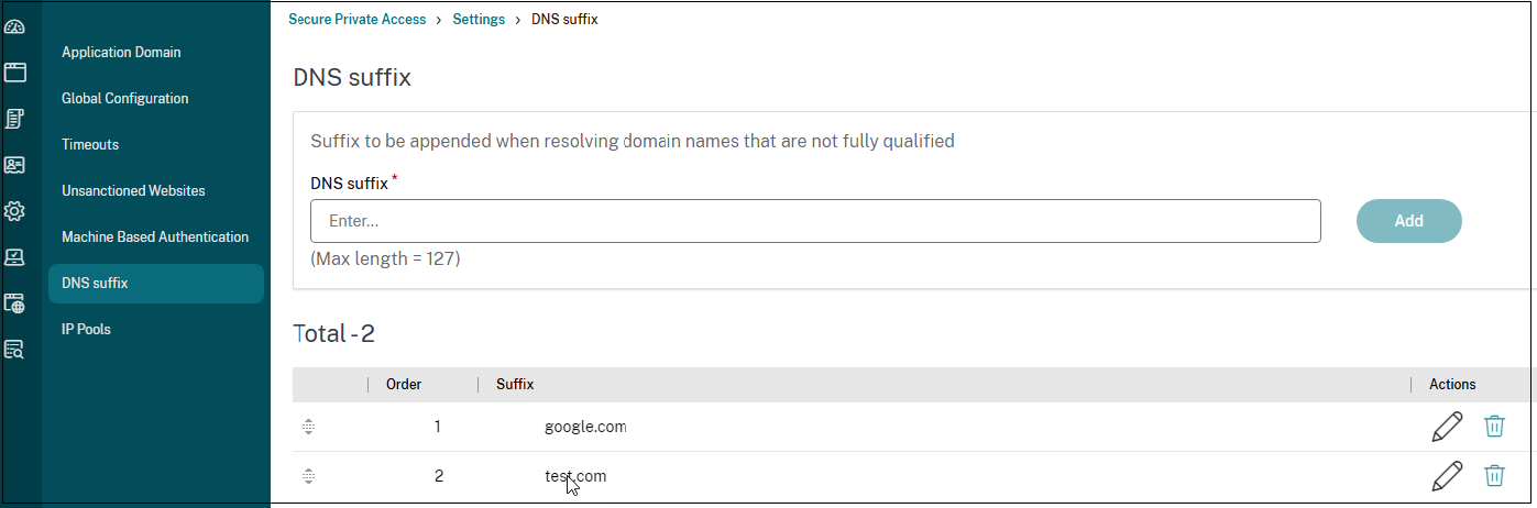 DNS suffix