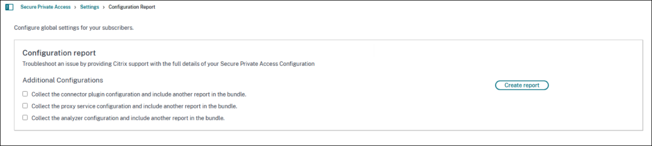 Configure report