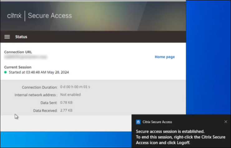 Secure Access connected