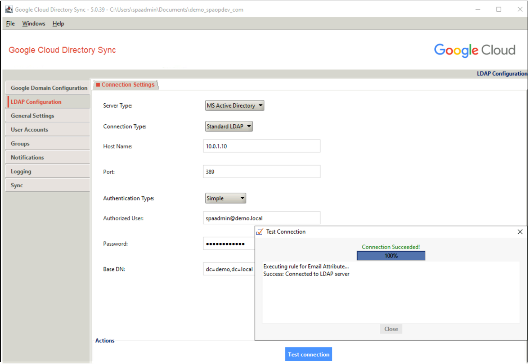 LDAP configuration