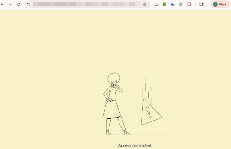 Denied internal web app access