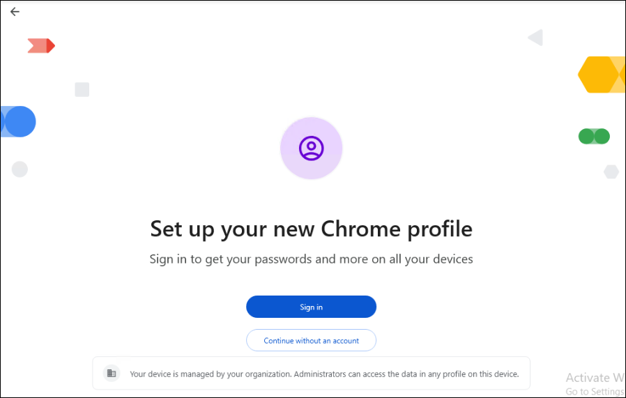 New chrome profile