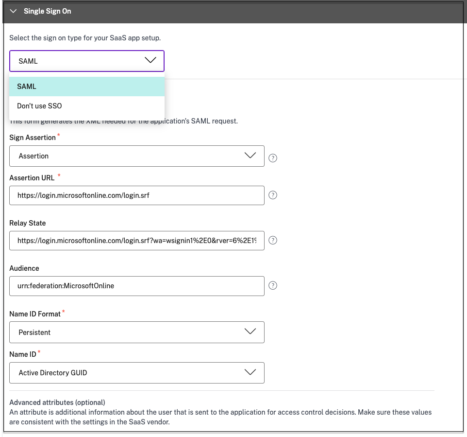 SPA single sign-on SML
