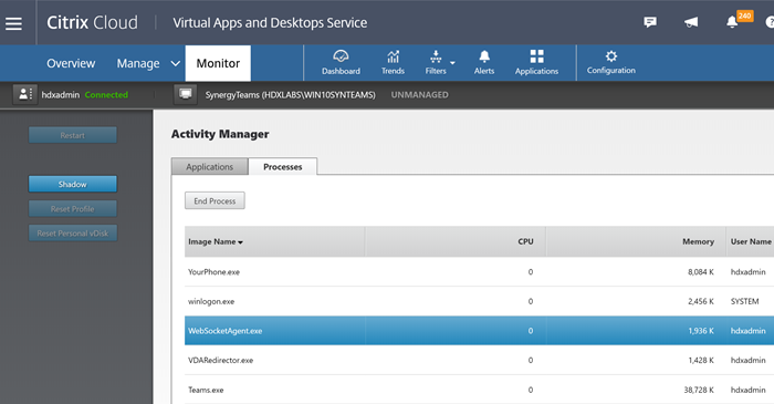 Monitor Teams in Activity Manager