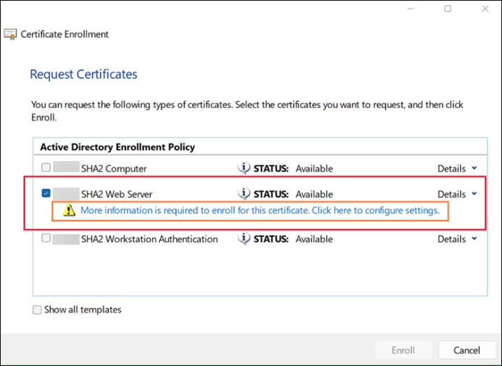 Certificate enrollment
