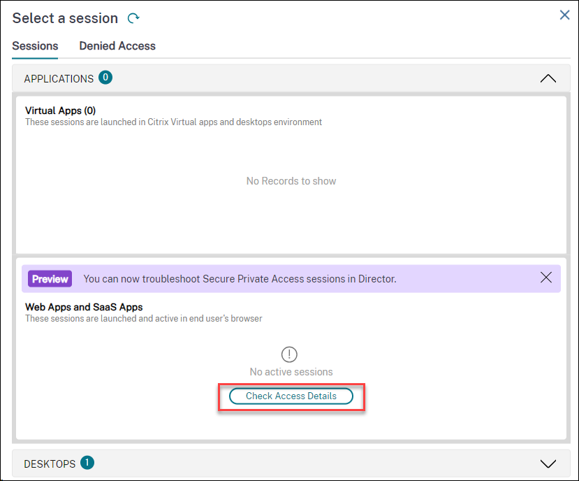 Director SPA check access details