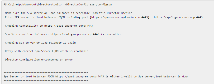 Director SPA config tool