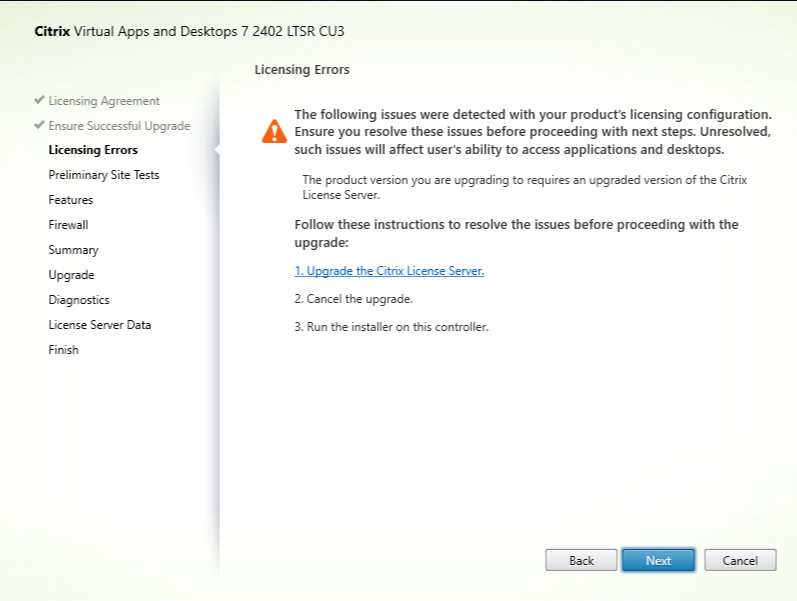 Version error